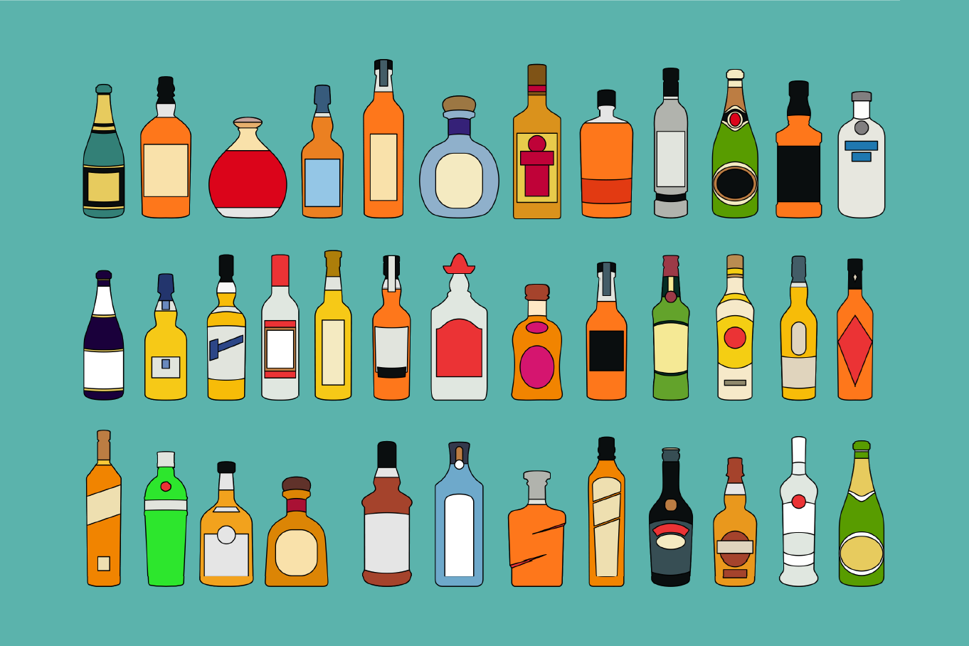 Image of bottles of alcohol
